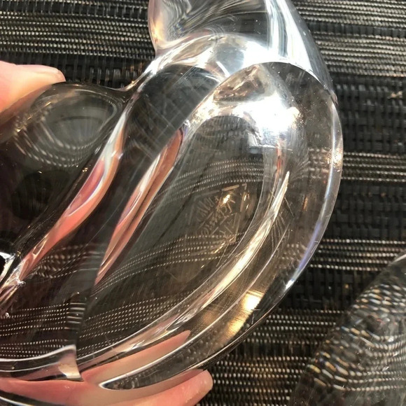 PAIR FRENCH Vintage Cristalleries de Vannes-le-Châtel Crystal Bird Trinket Bowls - Picture 3 of 8